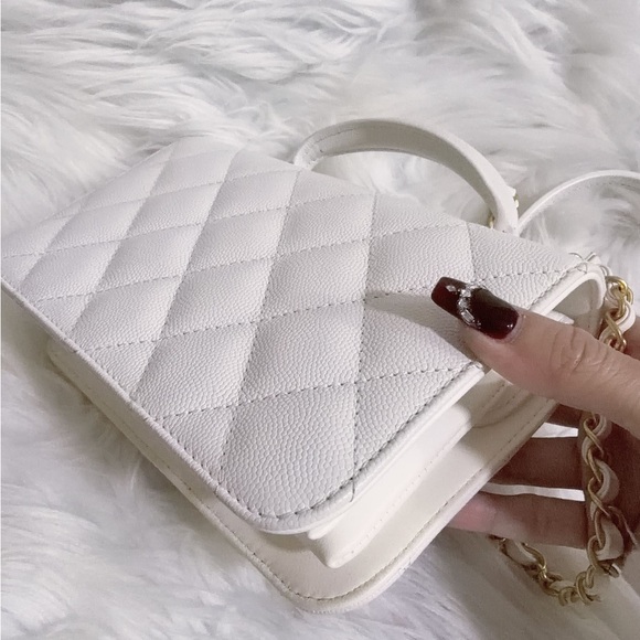 Chanel Mini Flap Bag with top handle GHW Caviar 23B Microchip - Picture 5 of 11